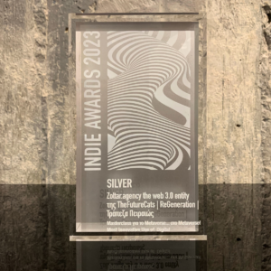 Indie Awards 23, Silver award for TheFutureCats in collaboration with regeneration and Piraeus Bank.